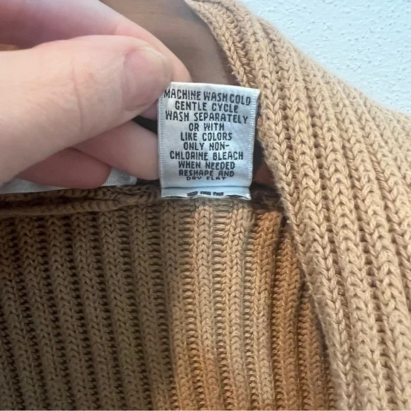 Pursuits Heavy Ribbed Knit Cotton Open Front Duster Sweater Cardigan Brown - Picture 5 of 8